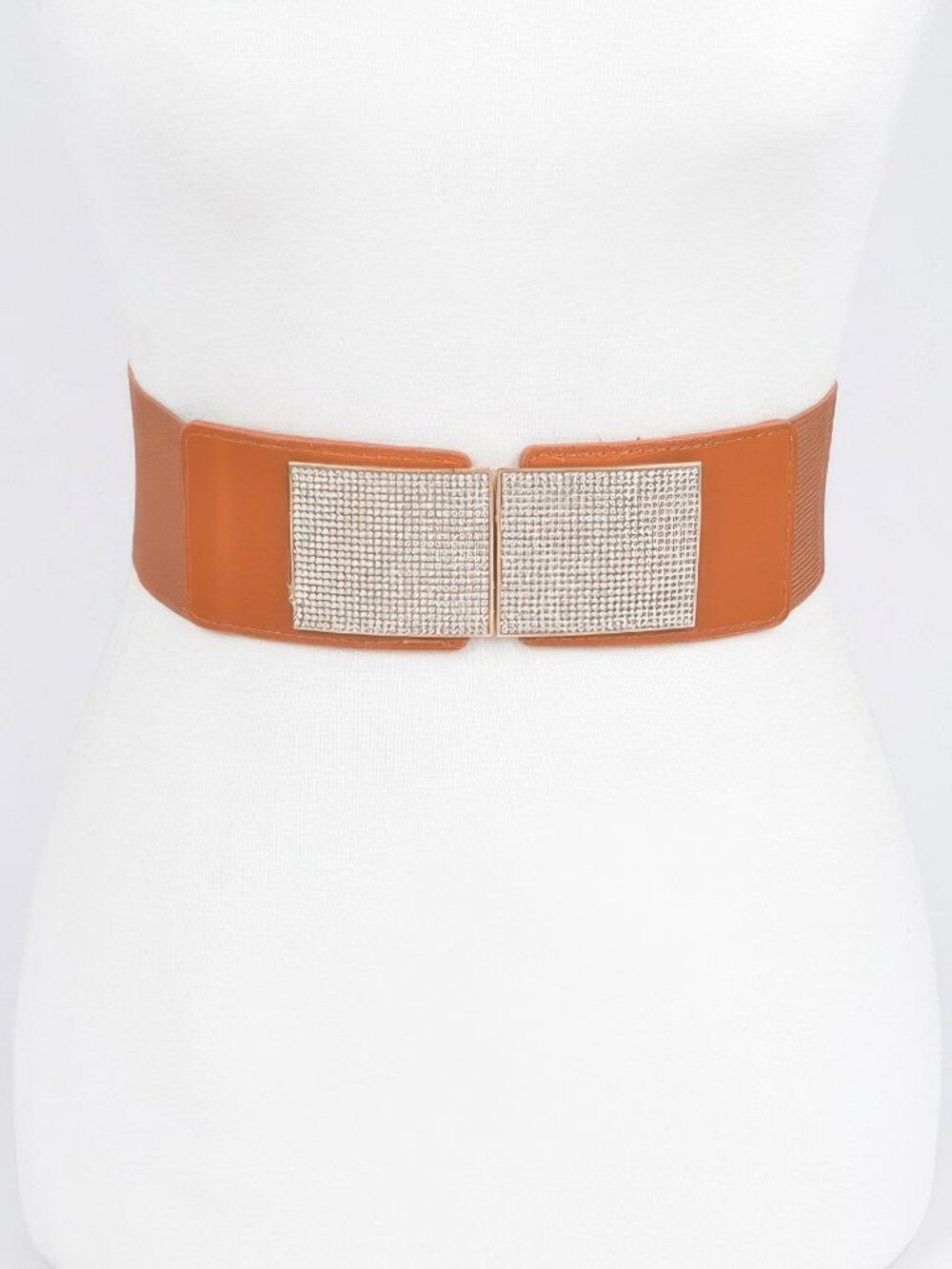 Rhinestone Plus Size Metal Chain Buckle Belt